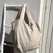 Charger l'image dans la galerie, Cabas oversize greige chiné en toile