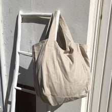 Charger l'image dans la galerie, Cabas oversize greige chiné en toile