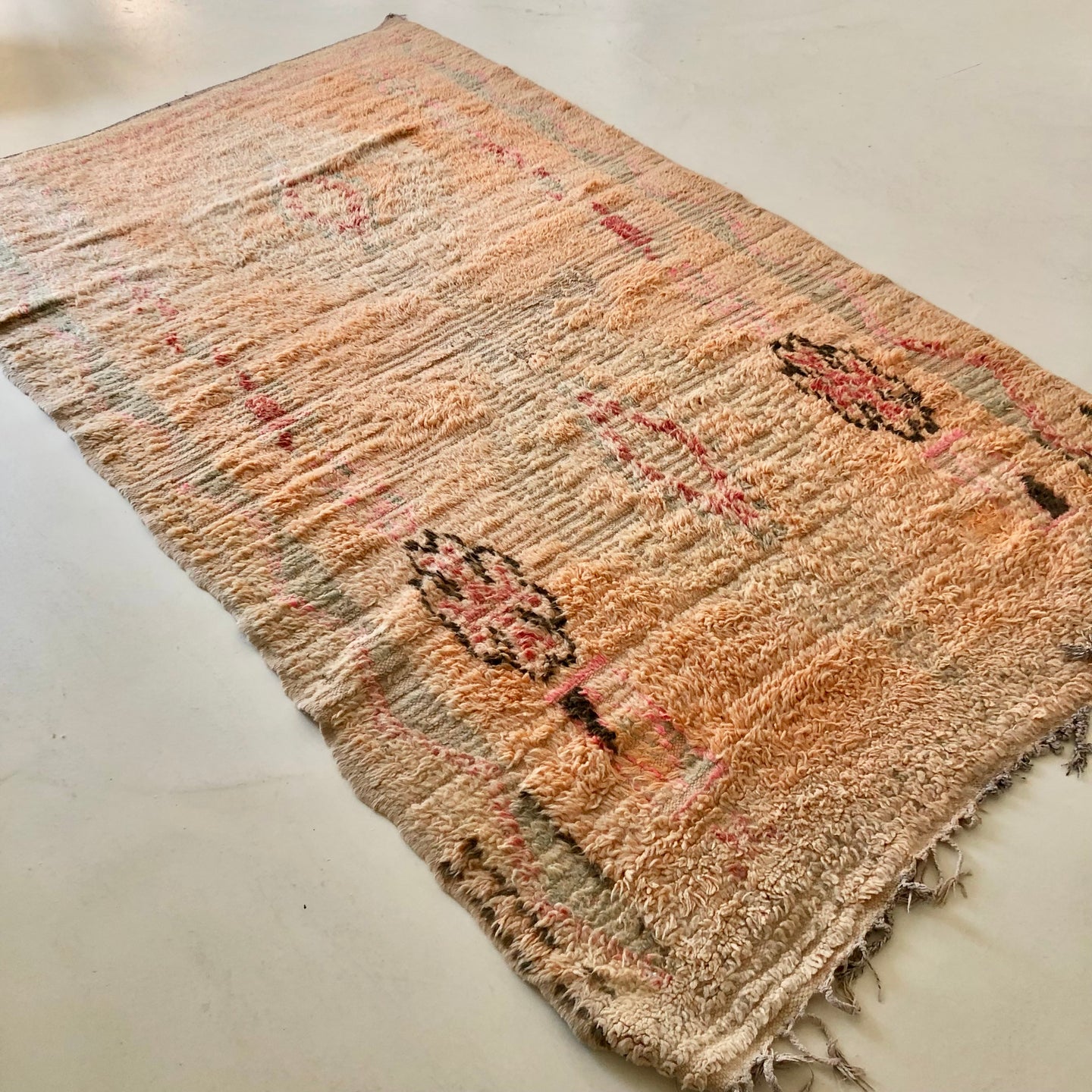 Tapis Boujaad vintage corail pastel | 2,60x1,45m